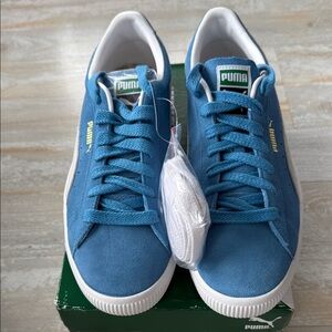 Puma Vallarta Suede Blue Sneakers with White Accents